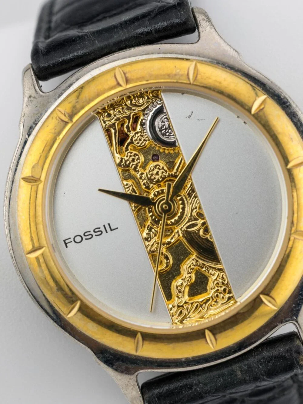 Vintage Fossil SK-5079 Skeleton Quartz Analog Women's Watch New Battery